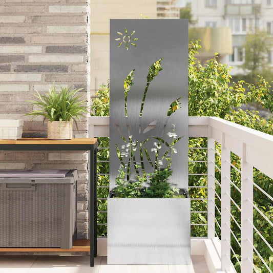 Garden Planter with Decorative Panel Sliver 50 x 140 cm