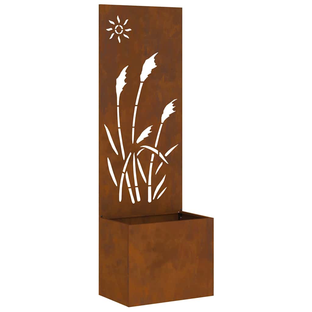 Garden Planter with Decorative Panel Rusty 50 x 140 cm