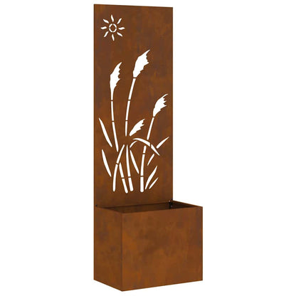 Garden Planter with Decorative Panel Rusty 50 x 140 cm