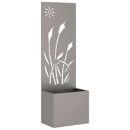 Garden Planter with Decorative Panel Rusty 50 x 140 cm