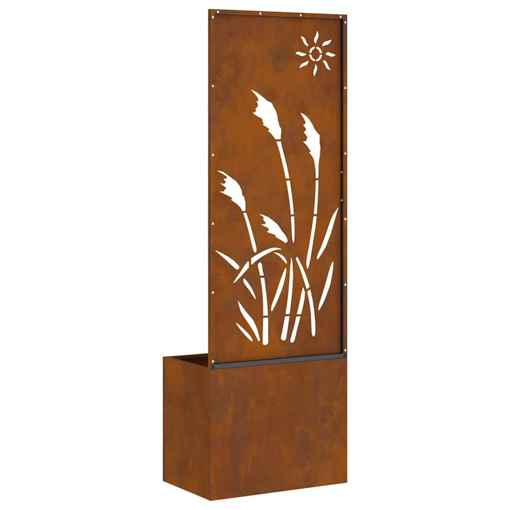 Garden Planter with Decorative Panel Rusty 50 x 140 cm