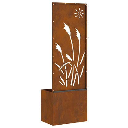 Garden Planter with Decorative Panel Rusty 50 x 140 cm