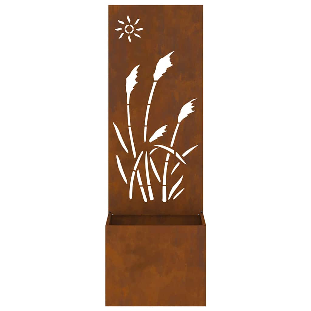 Garden Planter with Decorative Panel Rusty 50 x 140 cm