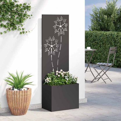 Garden Privacy Screen Black 50 x 140 cm Cold-rolled steel