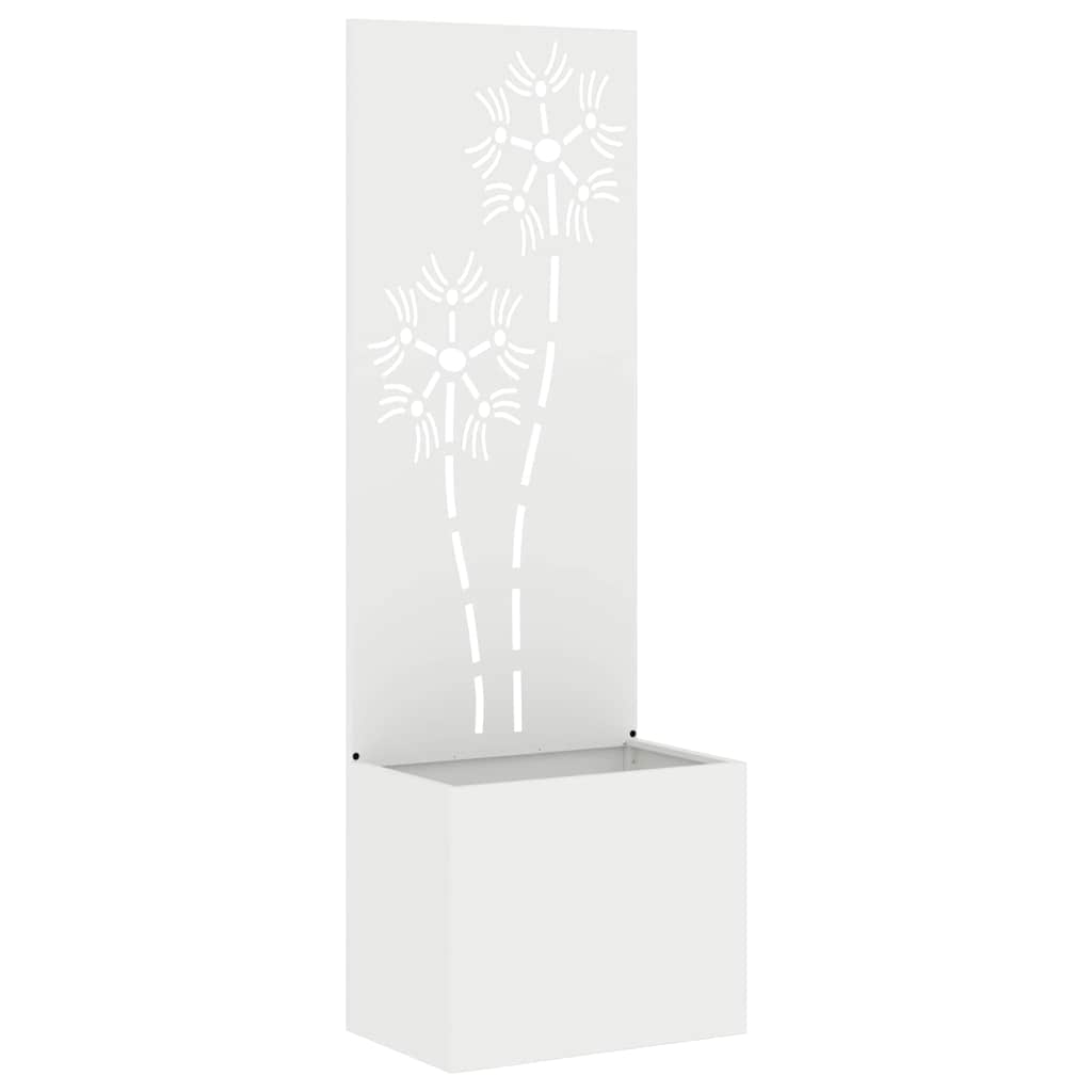 Garden Planter with Decorative Panel White 50 x 140 cm