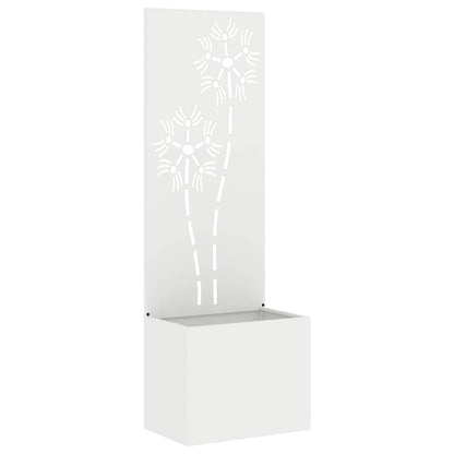 Garden Planter with Decorative Panel White 50 x 140 cm