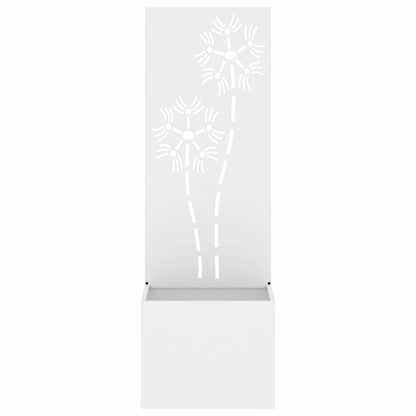 Garden Planter with Decorative Panel White 50 x 140 cm