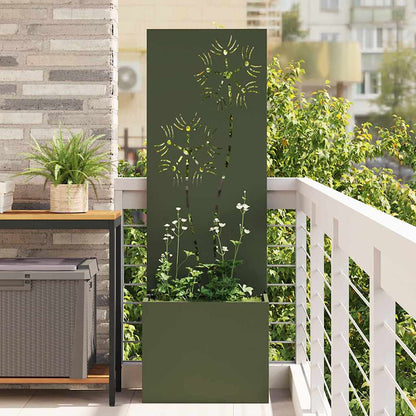 Garden Privacy Screen Olive green 50 x 140 cm Cold-rolled steel