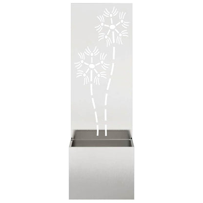Garden Privacy Screen Floral Sliver 50 x 140 cm Stainless steel