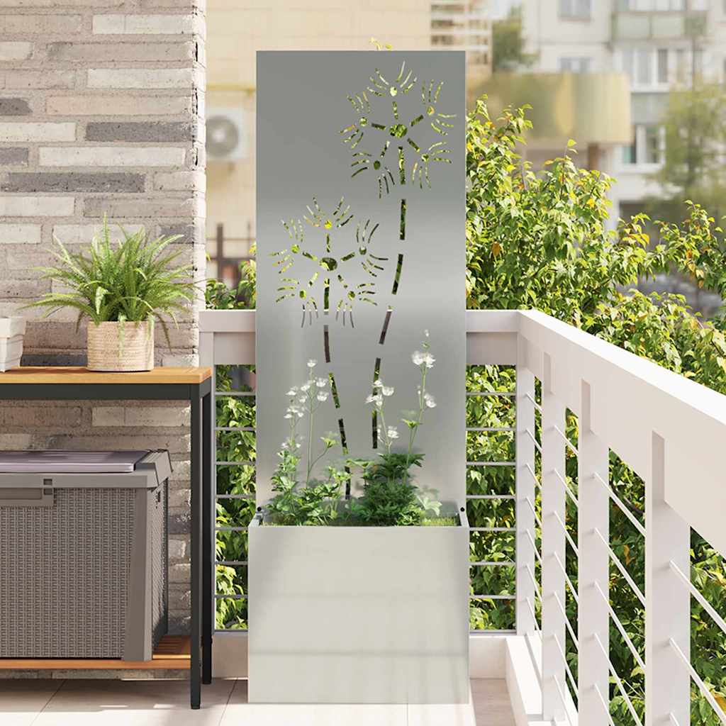 Garden Privacy Screen Silver 50 x 140 cm Galvanised steel