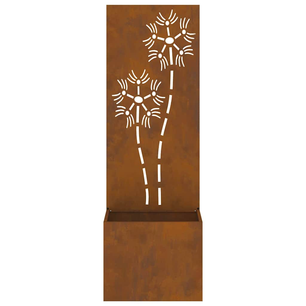 Garden Privacy Screen Floral Rusty 50 x 140 cm Weathering steel