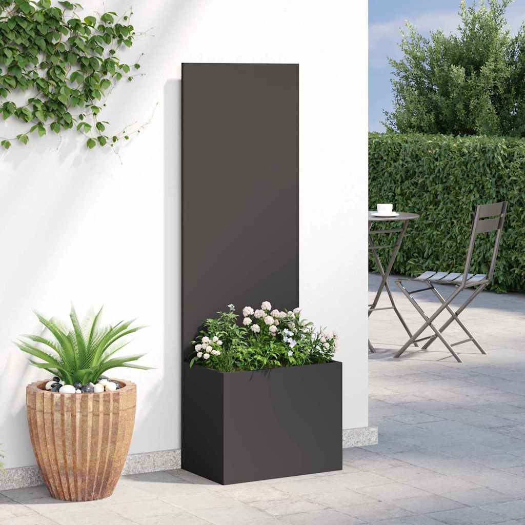 Garden Privacy Screen Black 50 x 140 cm Cold-rolled steel