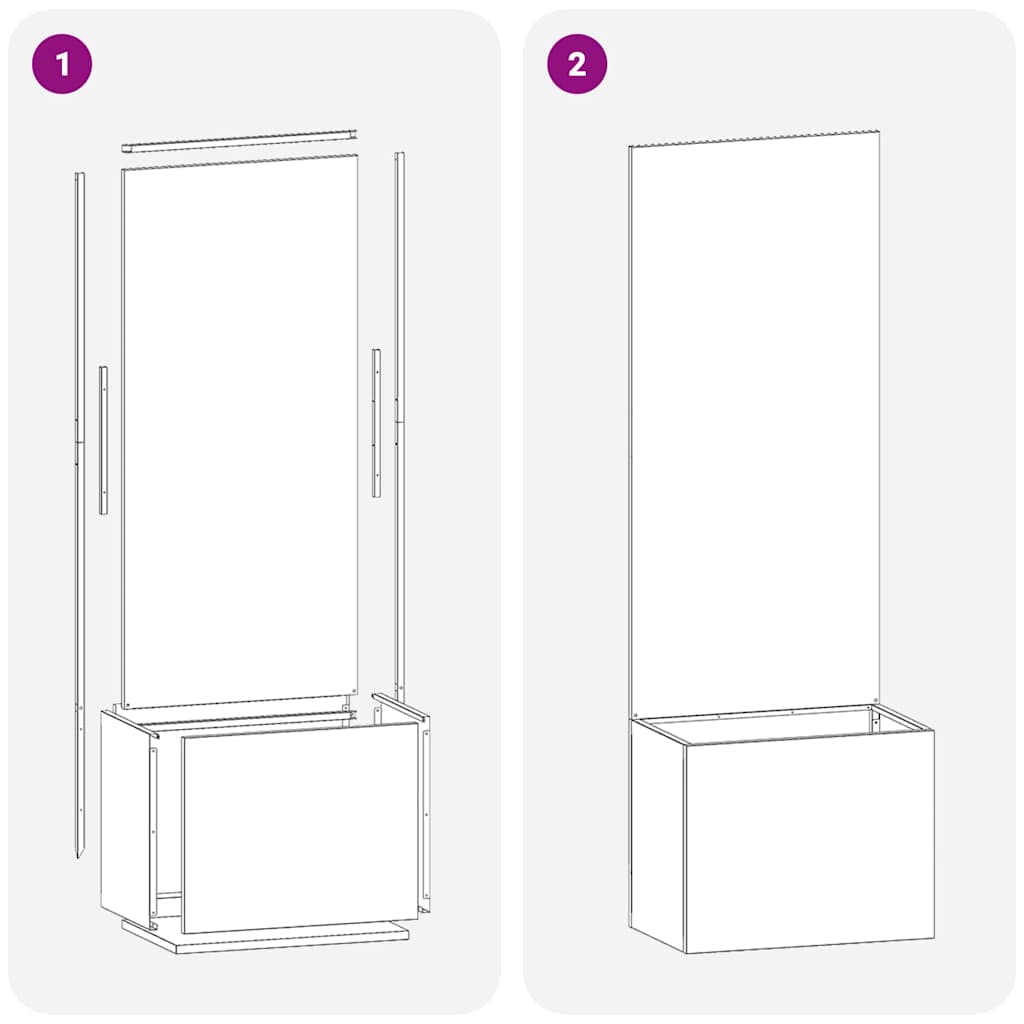 Garden Planter with Decorative Panel White 50 x 140 cm