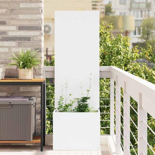 Garden Planter with Decorative Panel White 50 x 140 cm