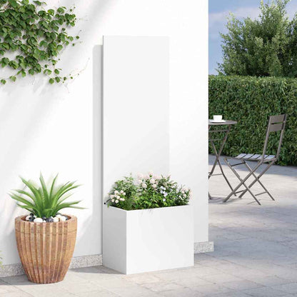 Garden Planter with Decorative Panel White 50 x 140 cm