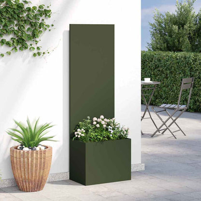 Garden Privacy Screen Olive green 50 x 140 cm Cold-rolled steel