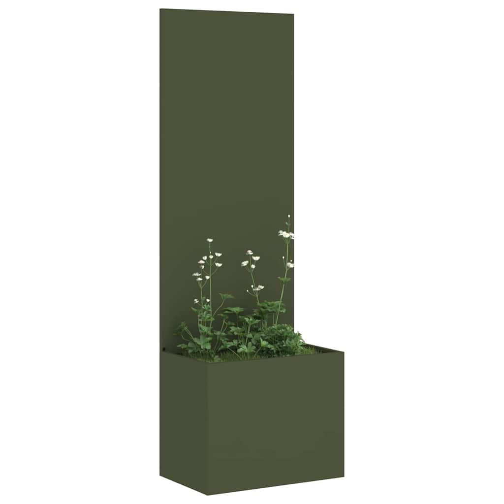 Garden Privacy Screen Olive green 50 x 140 cm Cold-rolled steel