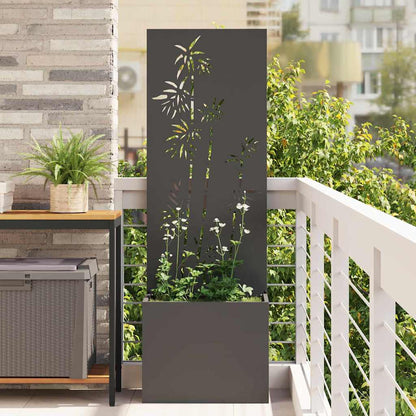 Garden Privacy Screen Black 50 x 140 cm Cold-rolled steel