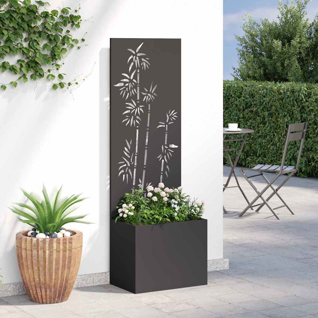 Garden Privacy Screen Black 50 x 140 cm Cold-rolled steel