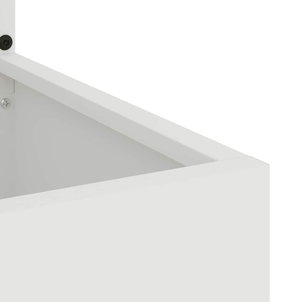 Garden Planter with Decorative Panel White 50 x 140 cm