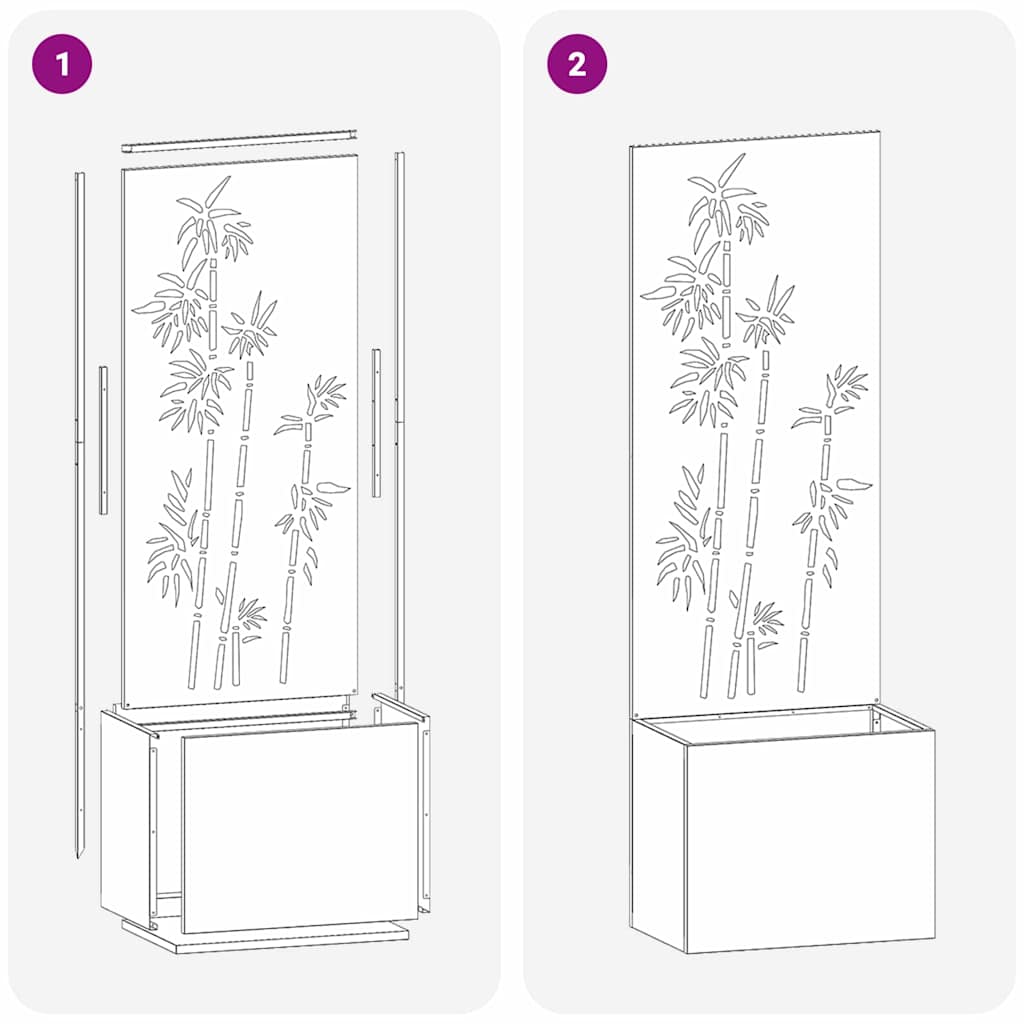 Garden Planter with Decorative Panel White 50 x 140 cm