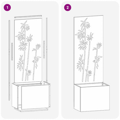 Garden Planter with Decorative Panel White 50 x 140 cm