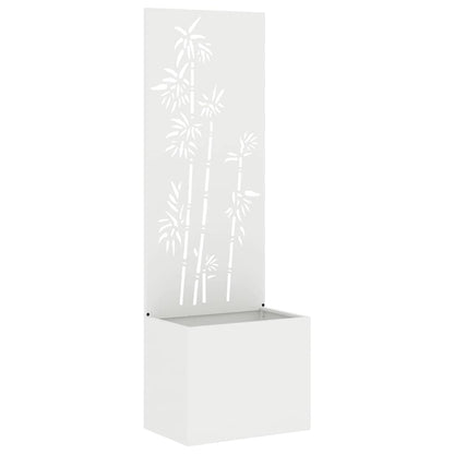 Garden Planter with Decorative Panel White 50 x 140 cm