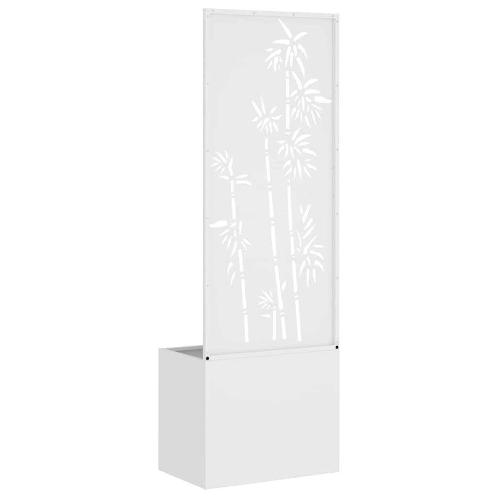 Garden Planter with Decorative Panel White 50 x 140 cm