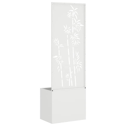 Garden Planter with Decorative Panel White 50 x 140 cm