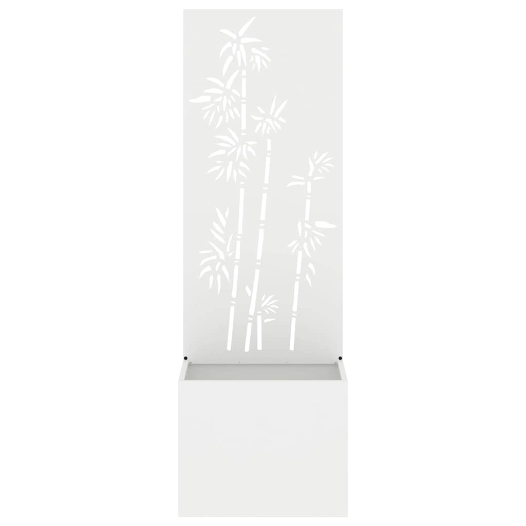 Garden Planter with Decorative Panel White 50 x 140 cm