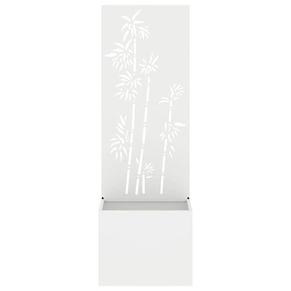 Garden Planter with Decorative Panel White 50 x 140 cm