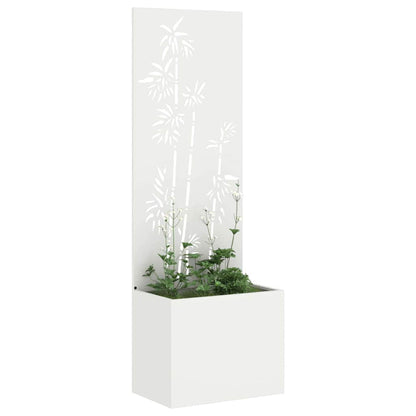 Garden Planter with Decorative Panel White 50 x 140 cm