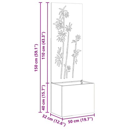 Garden Planter with Decorative Panel Olive green 50 x 140 cm