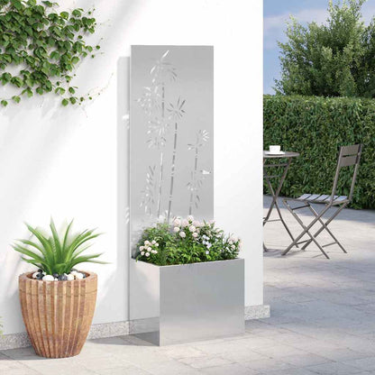 Garden Privacy Screen Floral Sliver 50 x 140 cm Stainless steel