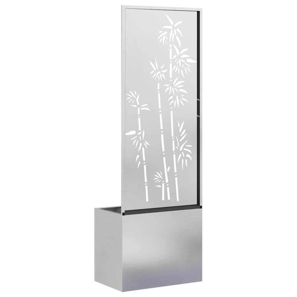 Garden Privacy Screen Floral Sliver 50 x 140 cm Stainless steel