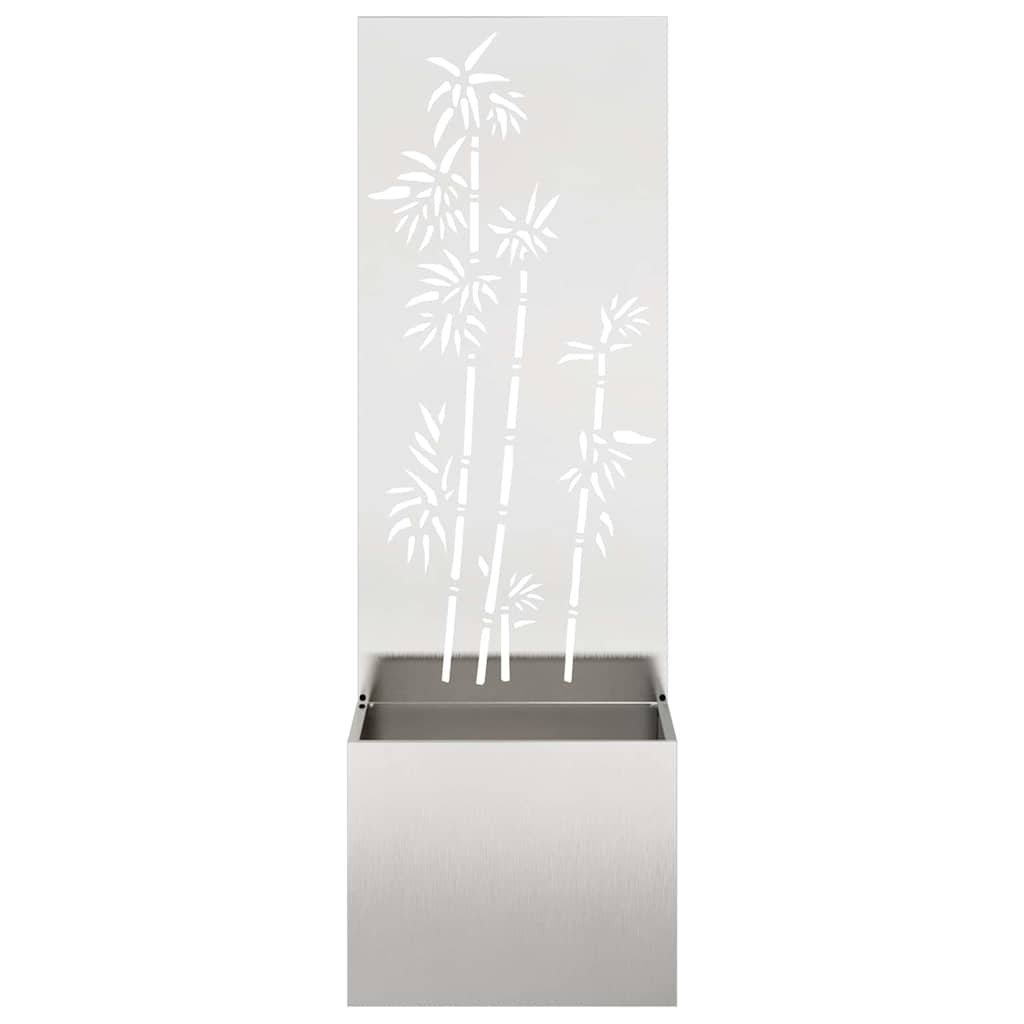 Garden Privacy Screen Floral Sliver 50 x 140 cm Stainless steel