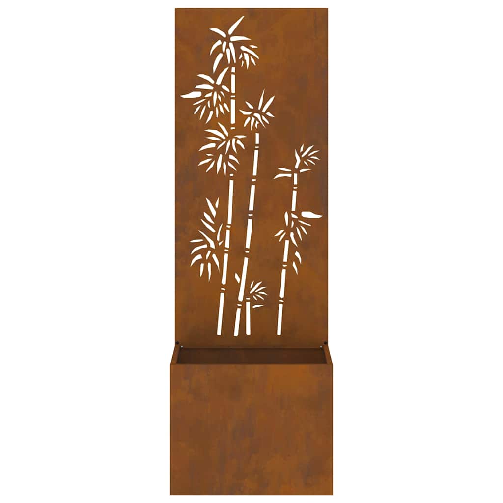 Garden Privacy Screen Floral Rusty 50 x 140 cm Weathering steel