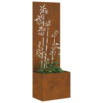 Garden Privacy Screen Floral Rusty 50 x 140 cm Weathering steel