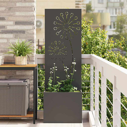 Garden Privacy Screen Black 50 x 140 cm Cold-rolled steel