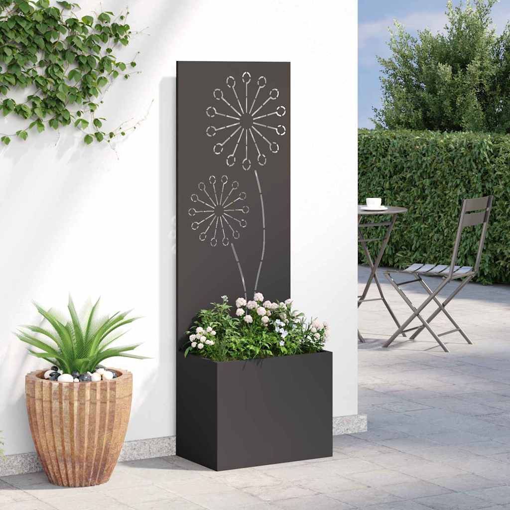 Garden Privacy Screen Black 50 x 140 cm Cold-rolled steel