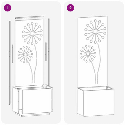 Garden Planter with Decorative Panel White 50 x 140 cm
