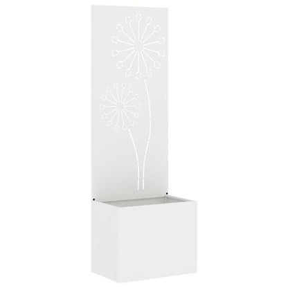 Garden Planter with Decorative Panel White 50 x 140 cm