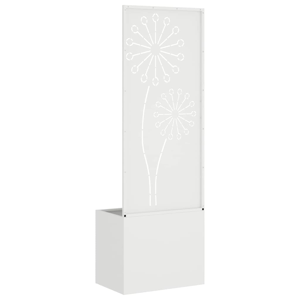 Garden Planter with Decorative Panel White 50 x 140 cm