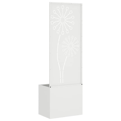 Garden Planter with Decorative Panel White 50 x 140 cm