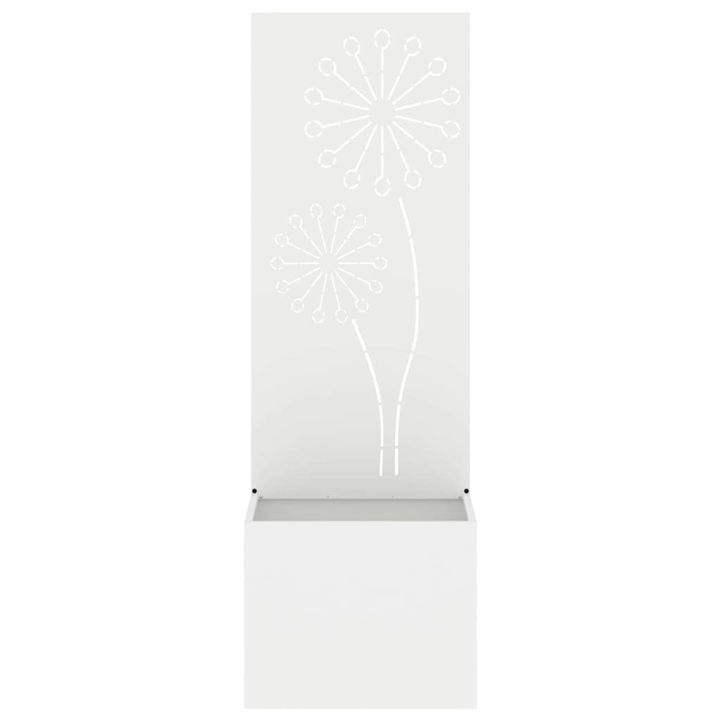 Garden Planter with Decorative Panel White 50 x 140 cm