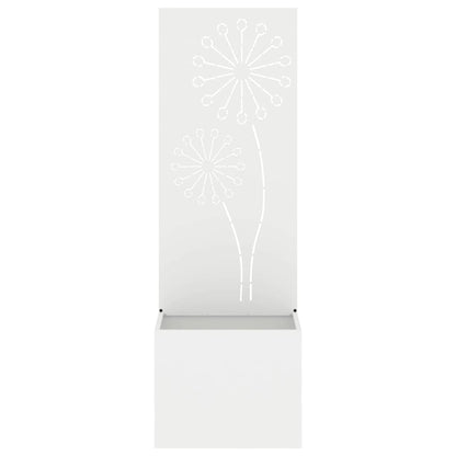 Garden Planter with Decorative Panel White 50 x 140 cm