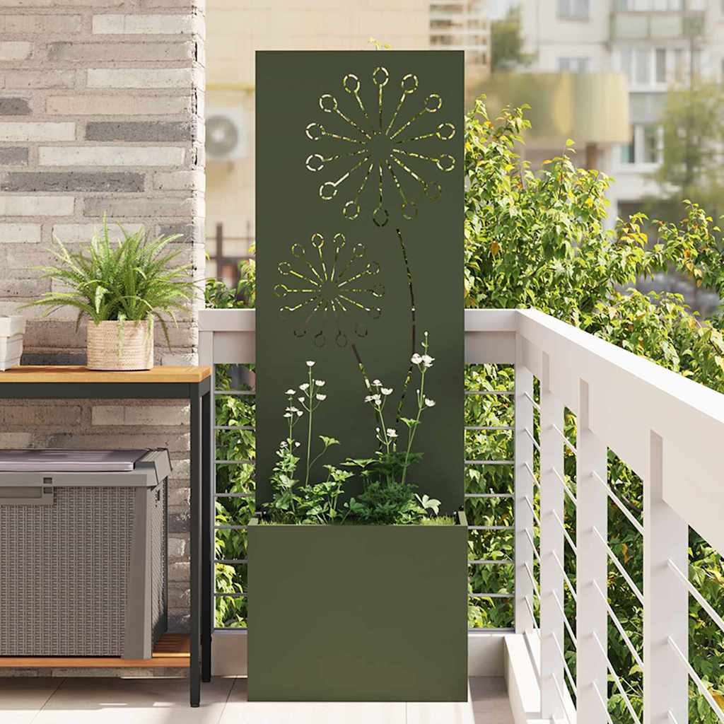 Garden Privacy Screen Olive green 50 x 140 cm Cold-rolled steel