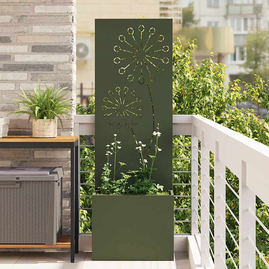 Garden Privacy Screen Olive green 50 x 140 cm Cold-rolled steel