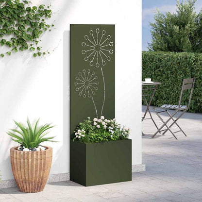 Garden Privacy Screen Olive green 50 x 140 cm Cold-rolled steel