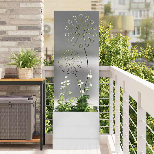 Garden Planter with Decorative Panel Sliver 50 x 140 cm